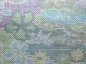 アンティーク　草花模様織り出し本場泥大島紬着物(5マルキ)